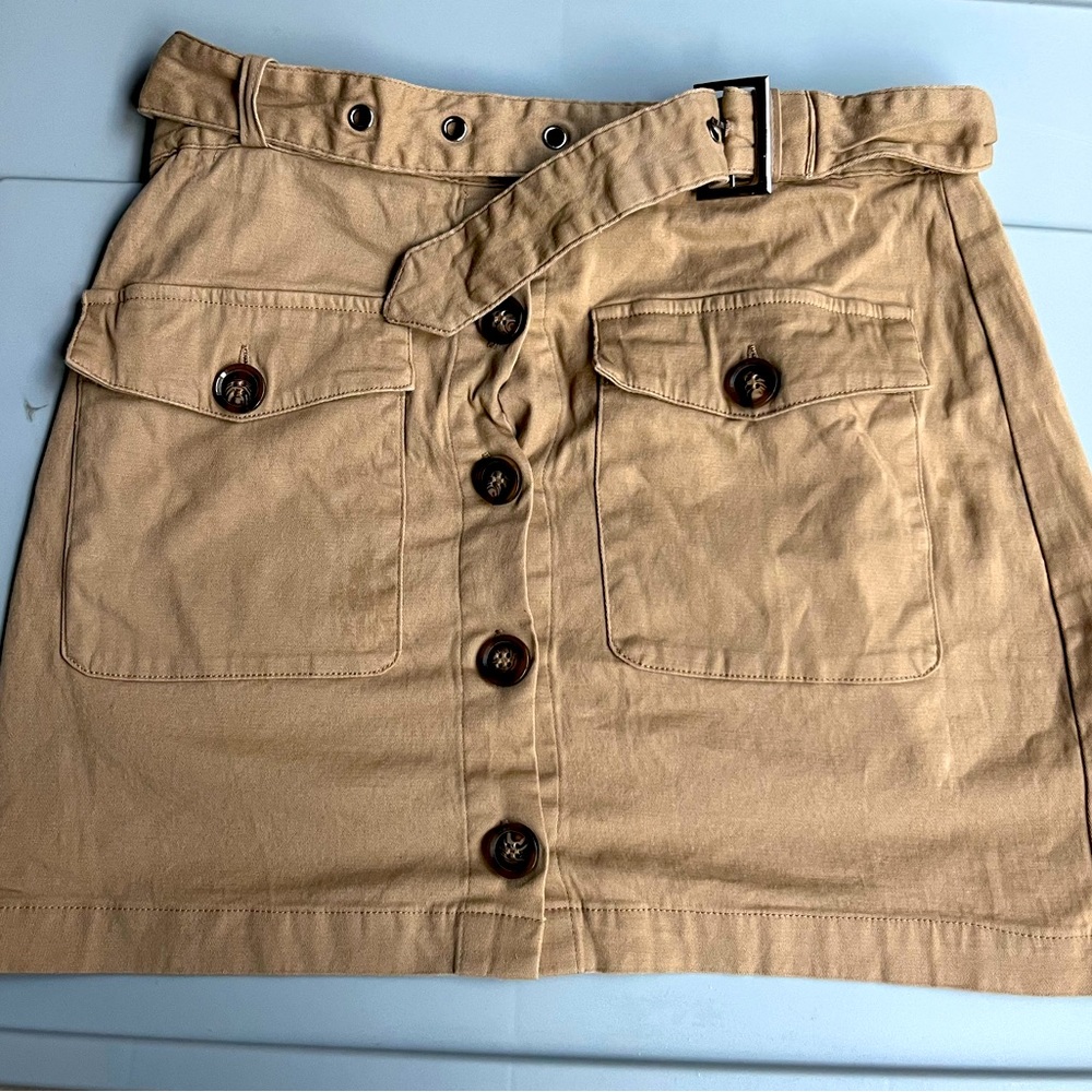 small khaki mini skirt